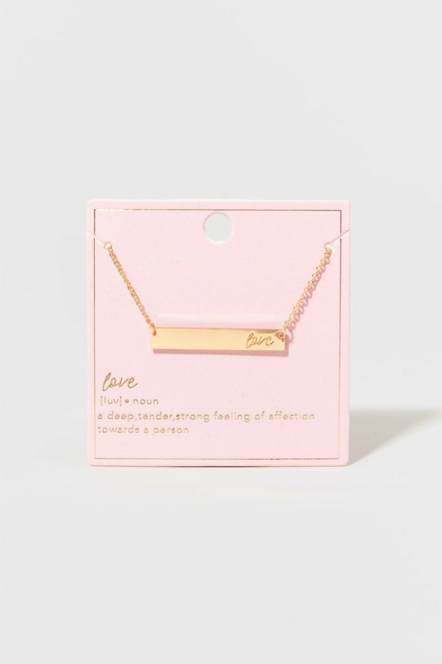 Francesca's Ridley Love Engraved Necklace Gold Necklaces