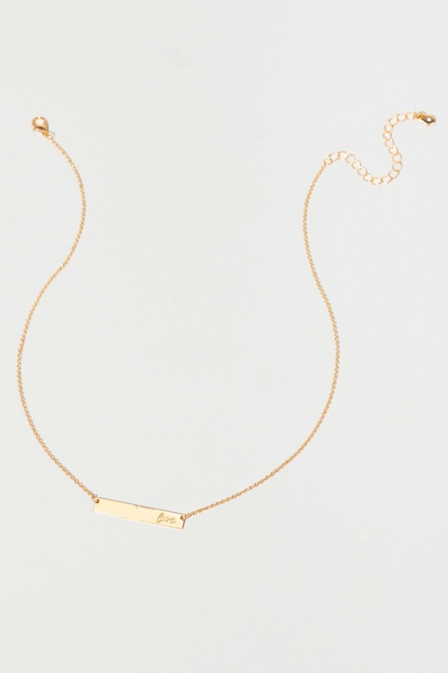 Francesca's Ridley Love Engraved Necklace Gold Necklaces