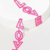 Francesca's Love Bold Letter Outline Chandelier Earrings Fuchsia Earrings