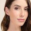 Francesca's Nicolette Knife Cut Hoops Silver Earrings