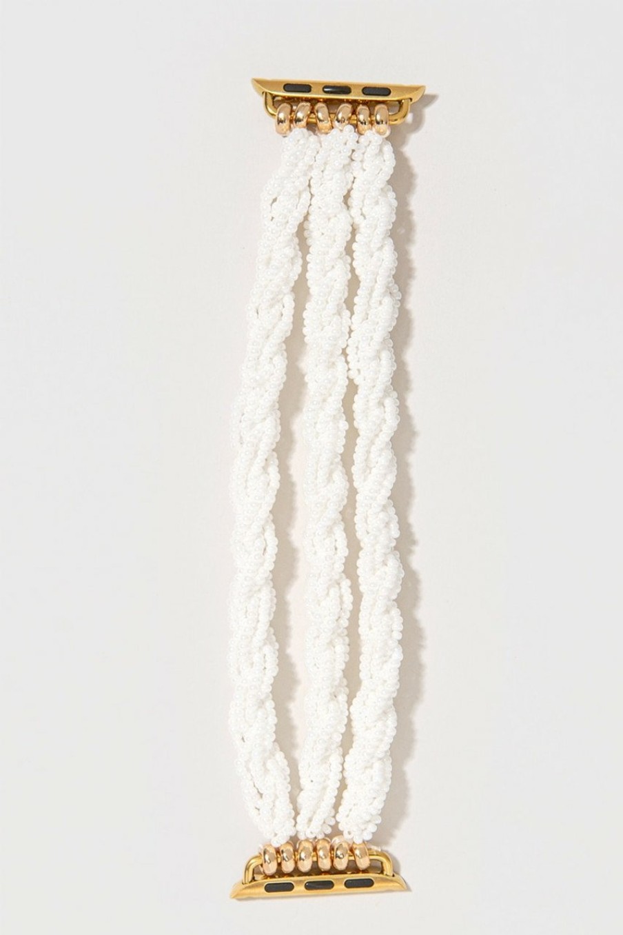 Francesca's Nicky Twisted Seed Bead Strap White Bracelets