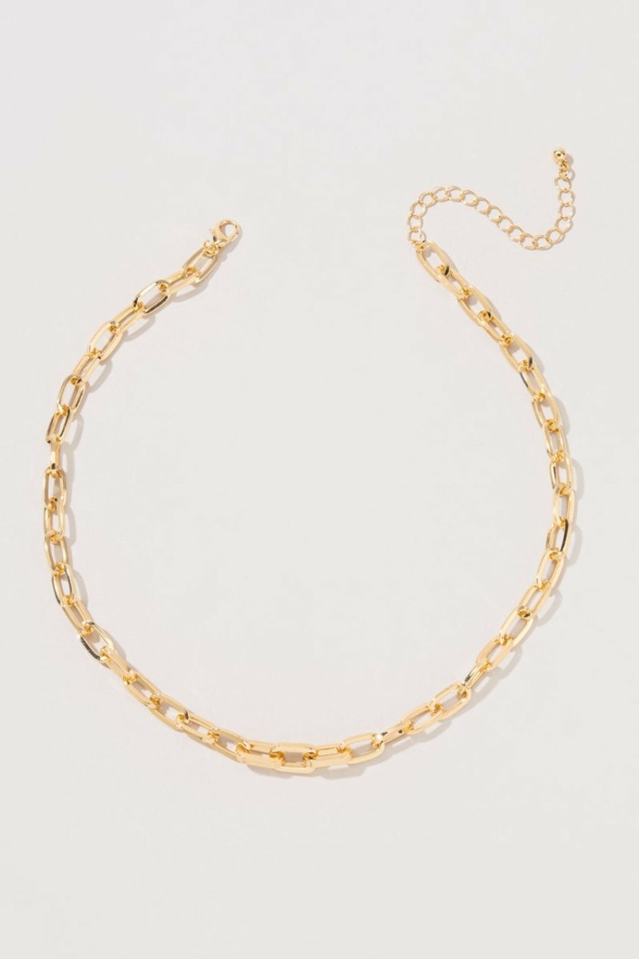 Francesca's Cora Basic Chunky Paperclip Chain Necklace Gold Necklaces