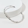 Francesca's Clarity Thin Wire Twist Cuff Bracelet Silver Bracelets