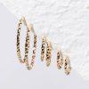 Francesca's Brooke Textured Hoop Earring Set Gold Earrings