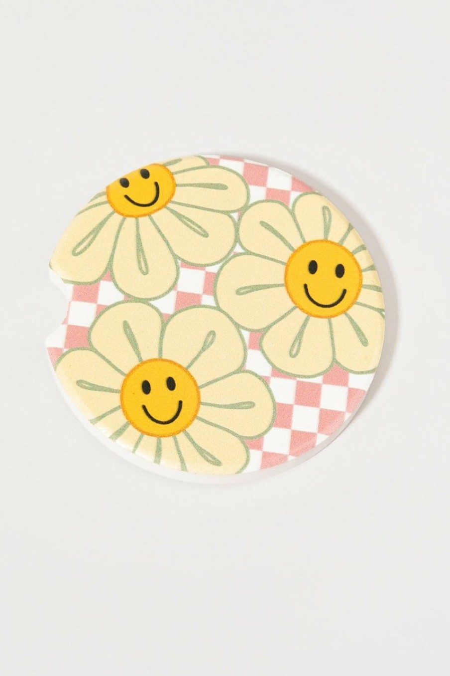 Francesca's Happy Daisy Car Coaster Multi Drinkware