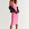 Francesca's Sherisse Midi Dress Pink Dresses