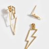 Francesca's Brett Lighting Bolt Ear Jacket Gold Earrings