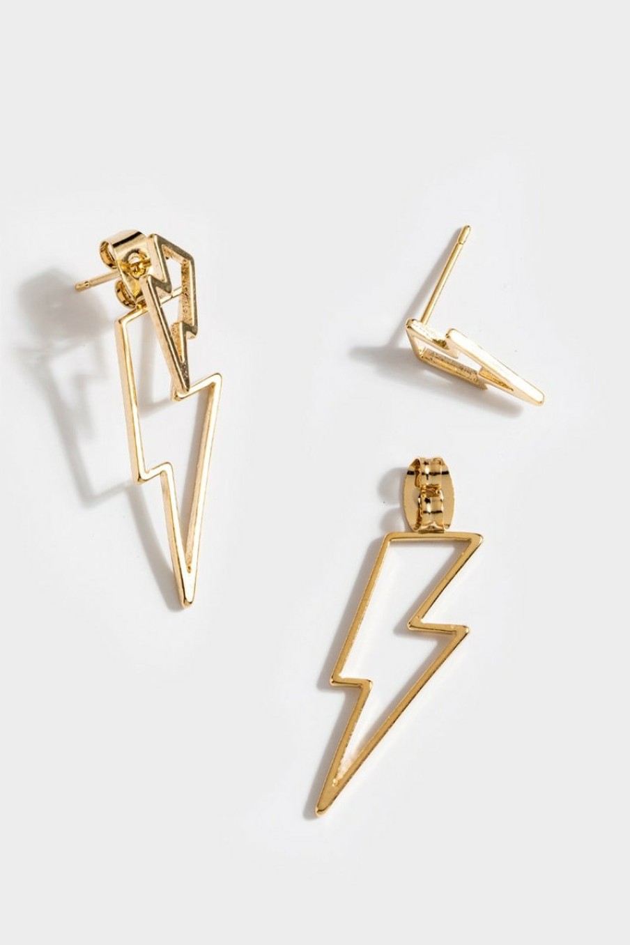 Francesca's Brett Lighting Bolt Ear Jacket Gold Earrings