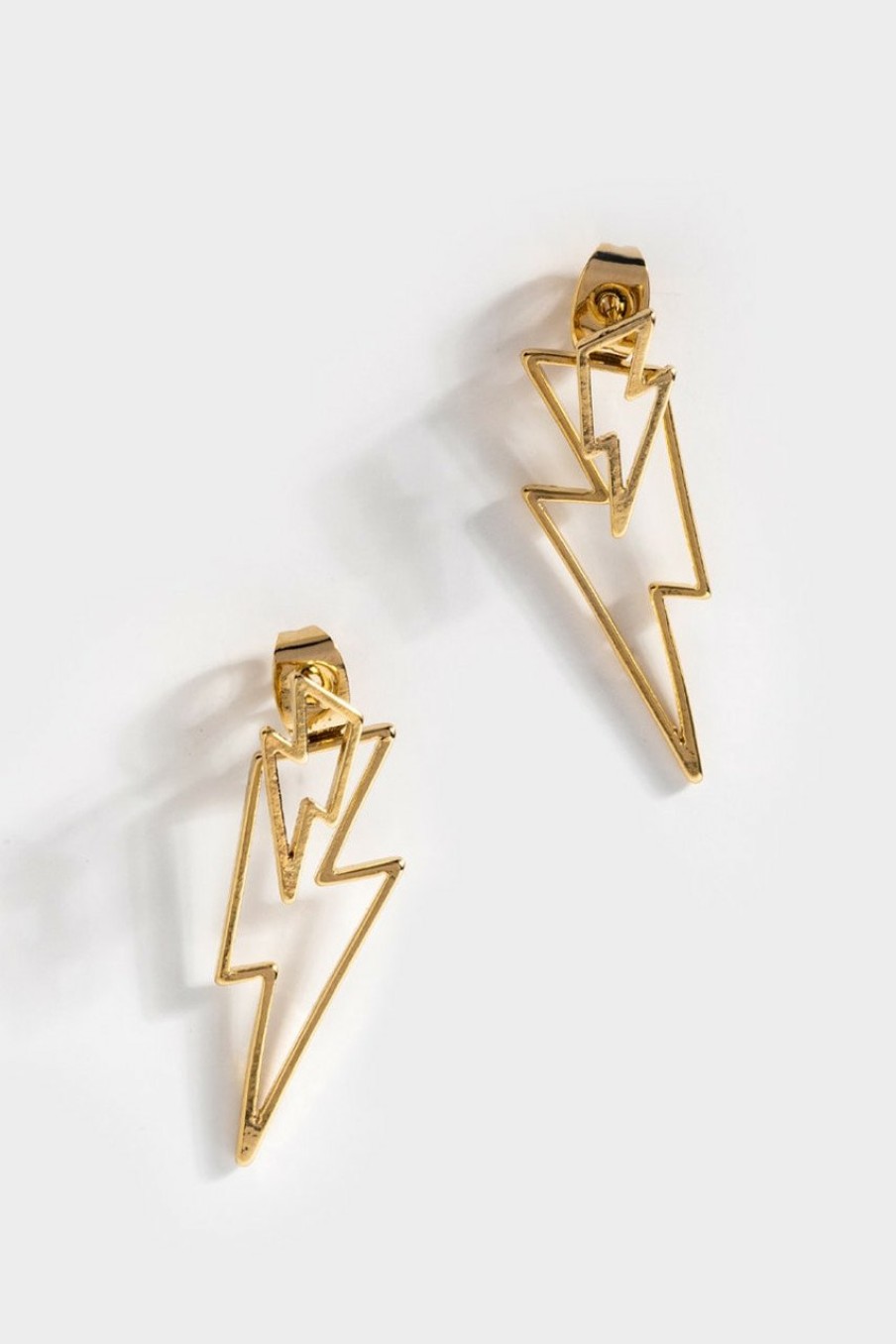 Francesca's Brett Lighting Bolt Ear Jacket Gold Earrings