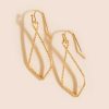 Francesca's Monica Thin Knife Cut Drop Earrings Gold Earrings