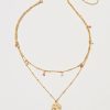 Francesca's Madi Flower Charm Necklace Pink Necklaces