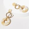 Francesca's Ramona Gold And Resin Circle Chandelier Earrings Ivory Earrings