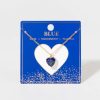 Francesca's Margaret Crystal Heart Pendant Golden Necklace Blue Necklaces