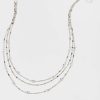 Francesca's Joanne Crystal Station Layered Necklace Silver Necklaces