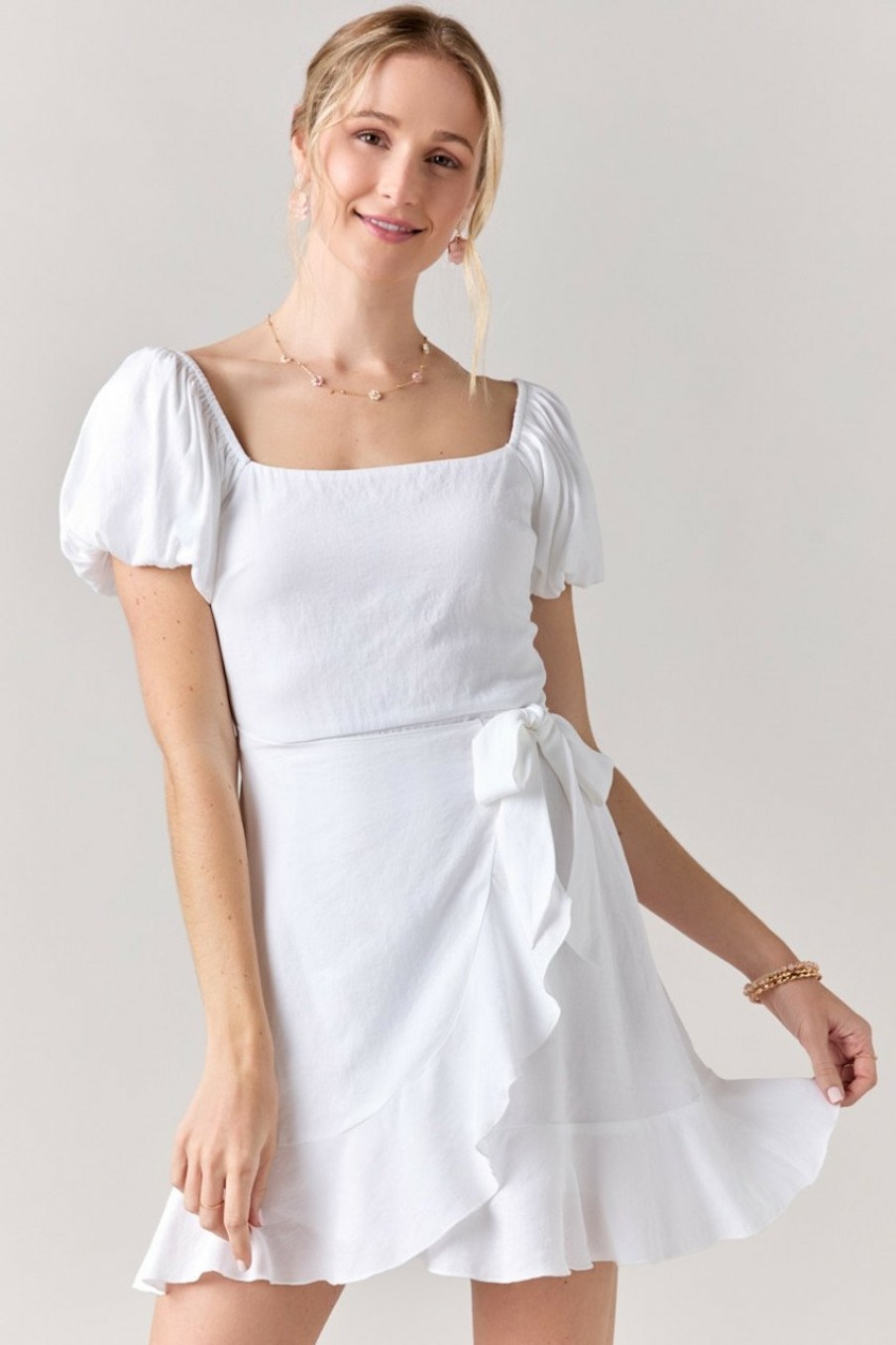 Francesca's Mariabella Wrap Skirt White Dresses