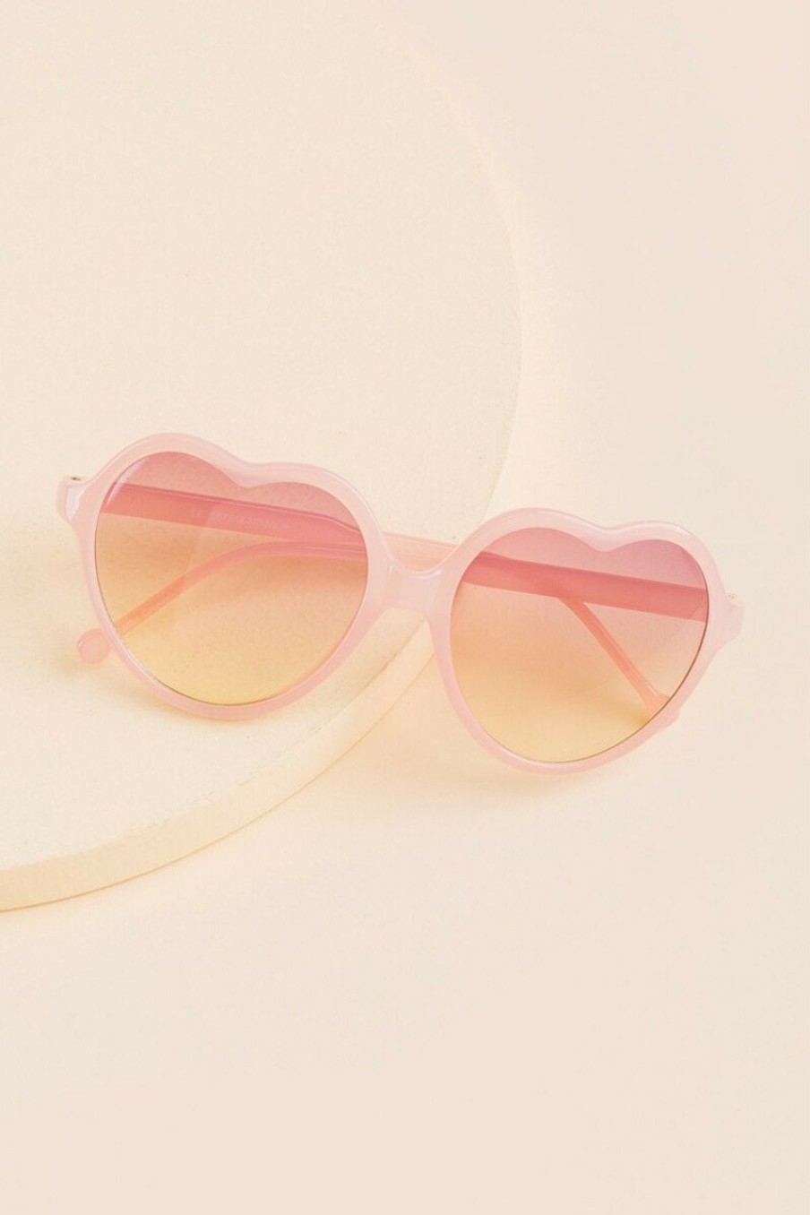 Francesca's Betty Ombre Lens Heart Shaped Sunglasses Pink Sunglasses