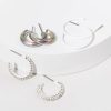 Francesca's Alyssa Three Pack Hoop Earring Set White Earrings