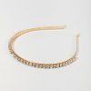 Francesca's Lola Thin Rhinestone Headband Gold Hair