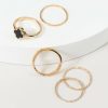 Francesca's Rocsi Clover Ring Set Black Rings